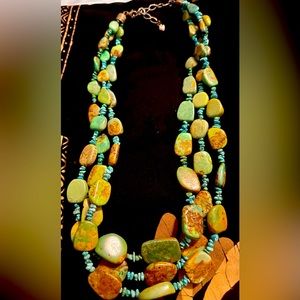 Triple strand turquoise necklace. 18” with extender.